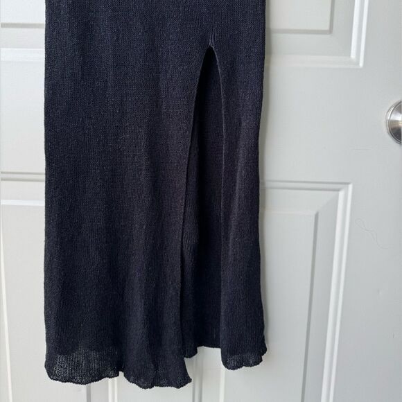 Free People Beach One Love Sweater Midi Cover-Up Dress Sz XS Black Linen Blend - Picture 7 of 7